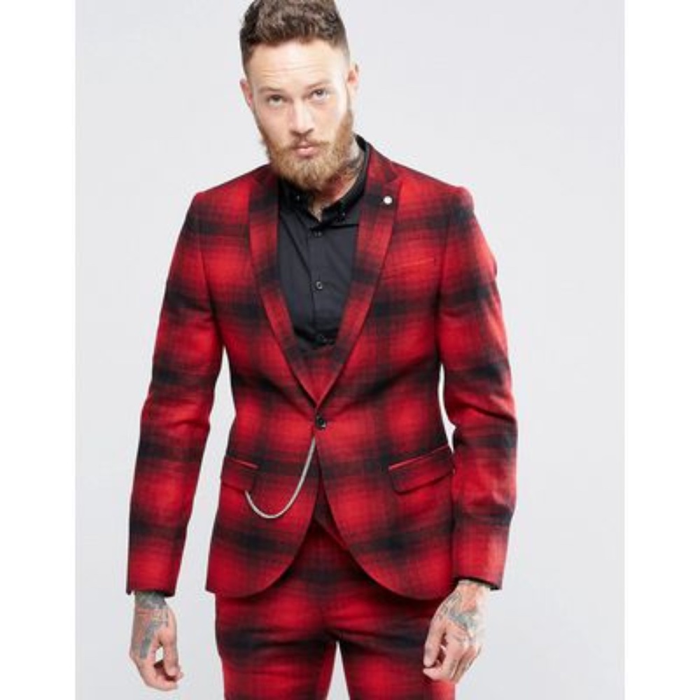 Noose and Monkey 2 pc Plaid Suit